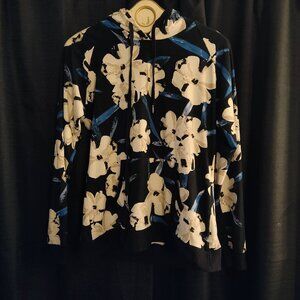 Lildy Super Soft Floral Pullover Hoodie with Front Pocket Size M